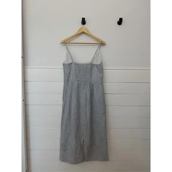 Women’s Quince 100% European Linen Scoop Neck MIDI Dress Large L - Picture 6 of 11